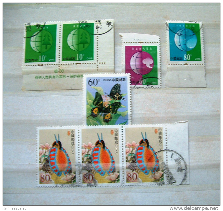 China 2000 - 2002 Birds Butterfly Planet - Usati