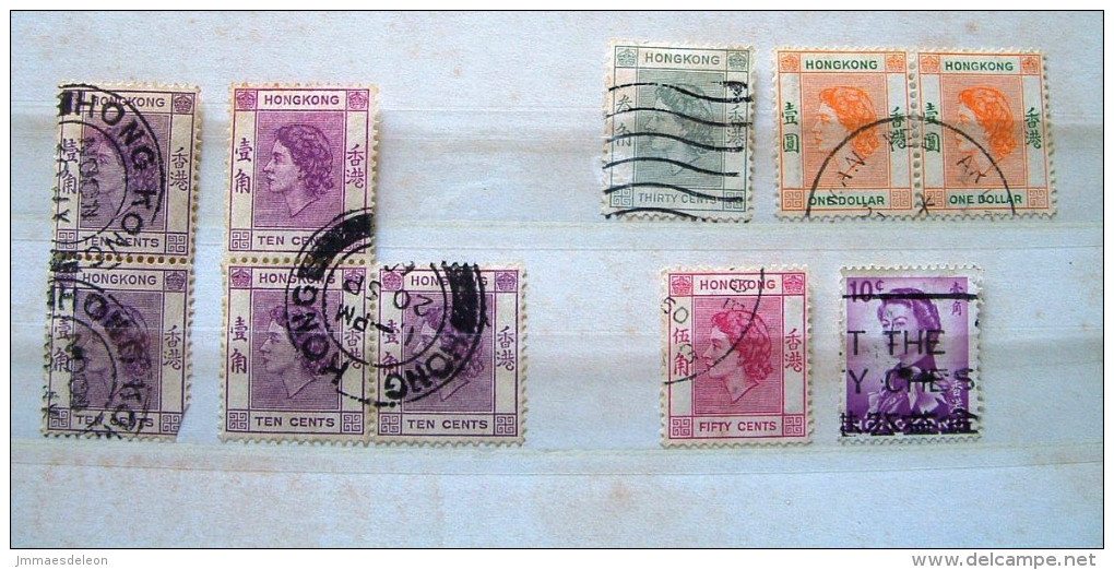 Hong Kong 1954 - 1962 Queen - 2 Different Colors Of 10 C - Used Stamps