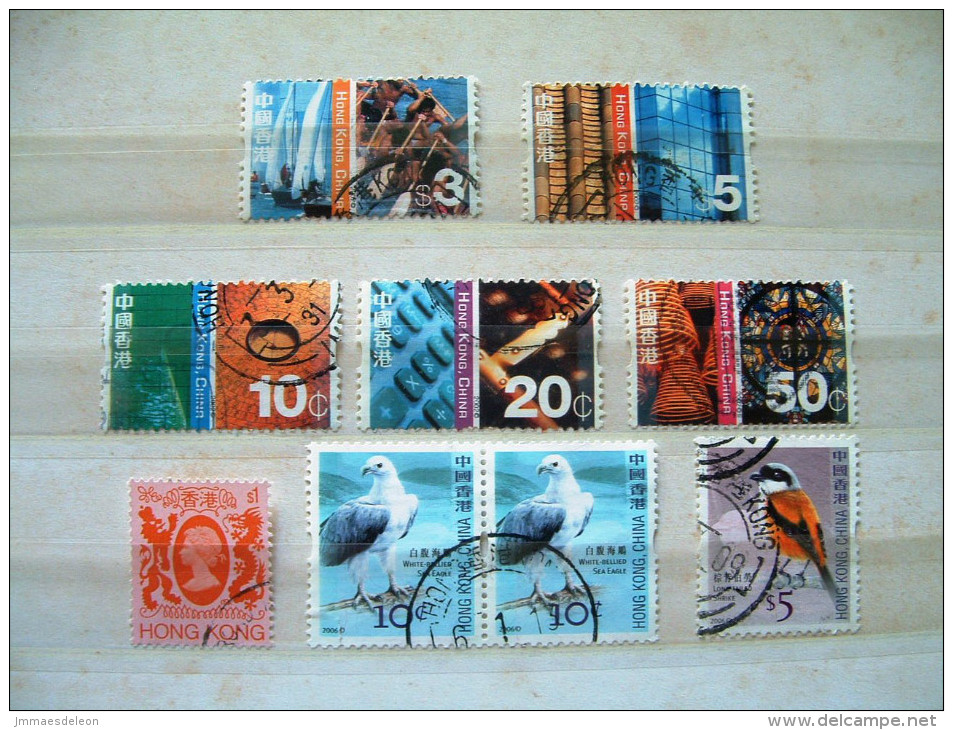 Hong Kong 2002 - 2006 Birds Queen Lions Old And Modern Computer Ships Compas Buildings - Used Stamps