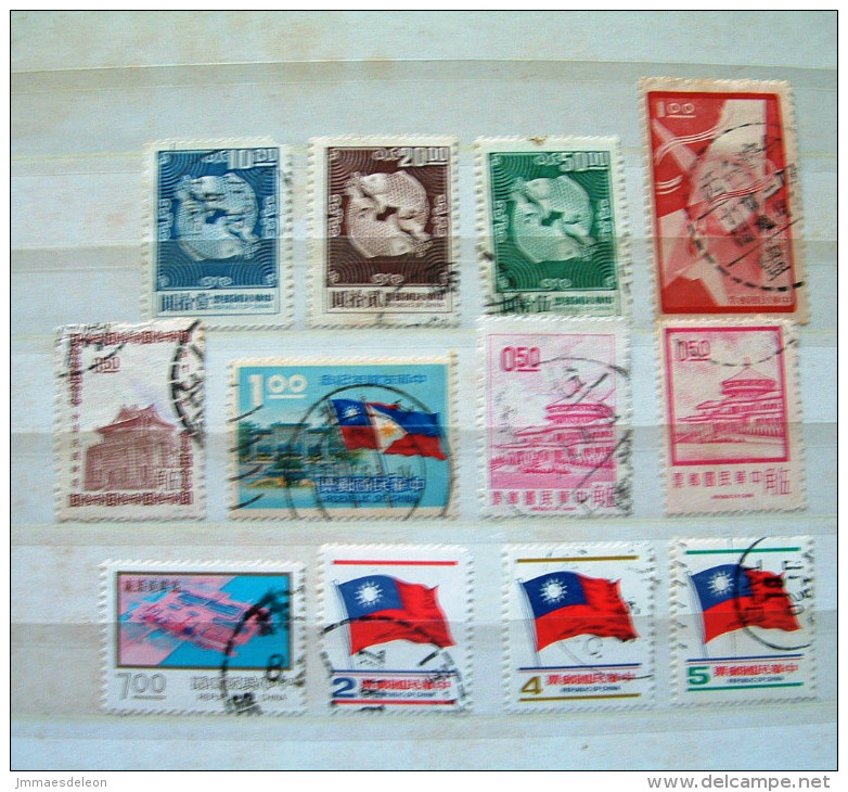 Taiwan 1953 - 1978 Fishes Buildings Flags Temple - Gebraucht