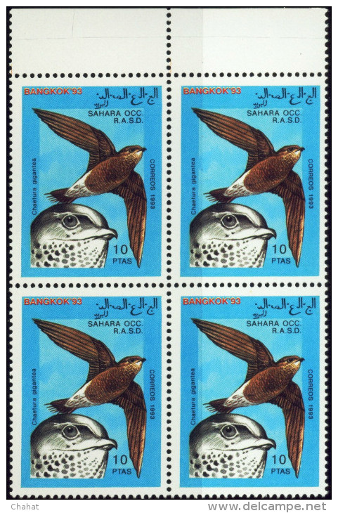 BIRDS OF PREY-FALCONARY-CINDRELLA-BLOCK OF 4-MNH-706 - Erinnophilie