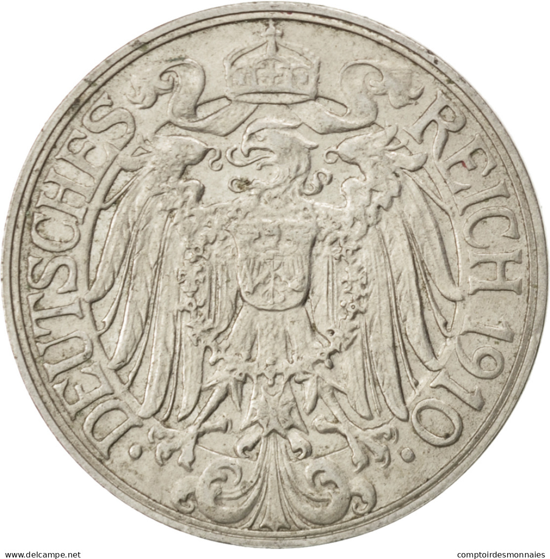 Monnaie, GERMANY - EMPIRE, Wilhelm II, 25 Pfennig, 1910, Stuttgart, TTB, Nickel - 25 Pfennig