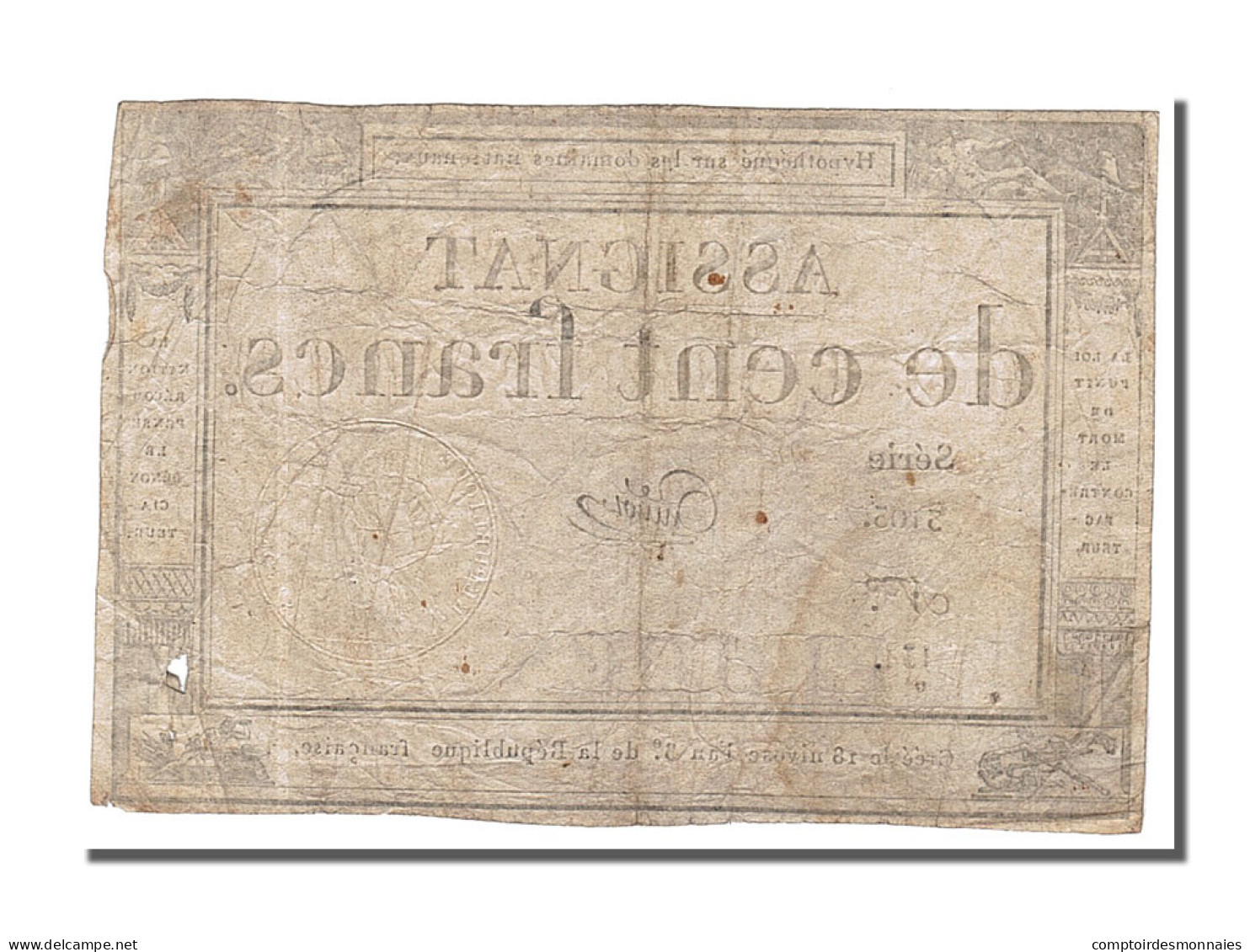 Billet, France, 100 Francs, 1795, Guyot, TTB, KM:A78, Lafaurie:173 - Assignats