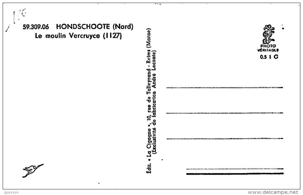 NORD  59  HONDSCHOOTE  LE MOULIN VERCRUYCE - Hondshoote