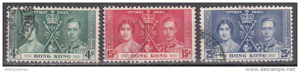 Hong Kong      Scott No.  151-53      Used     Year  1937 - Usados