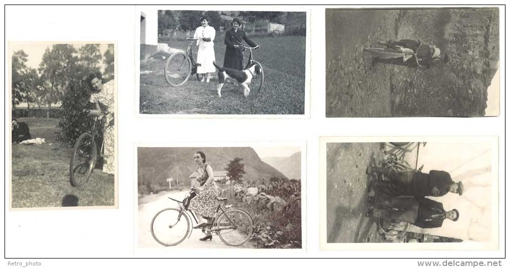 5 Cartes Photos Thème Cyclisme, Cyclistes ( CPH ) - Ciclismo