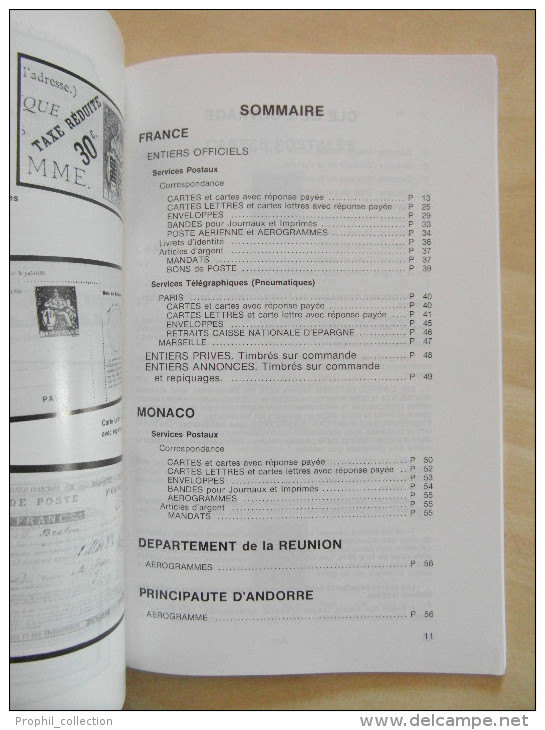 Catalogue Nomenclature Des Entiers Postaux De France Et Monaco 1986 Par J-F BRUN (58 Pages En Noir Et Blanc) - France