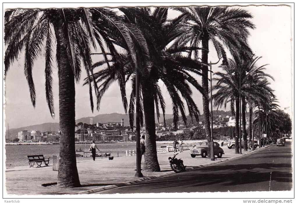 Cannes: MOTO, SIMCA 6, OLDTIMER CAR / TACOT - Promenade De La Croisette  -  (France) - Passenger Cars