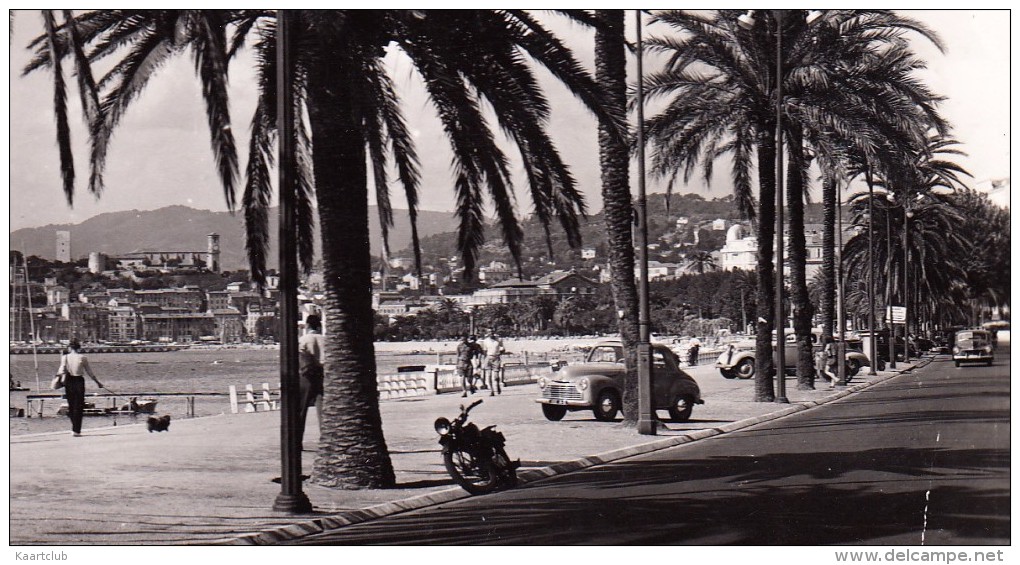 Cannes: MOTO, SIMCA 6, OLDTIMER CAR / TACOT - Promenade De La Croisette  -  (France) - Passenger Cars