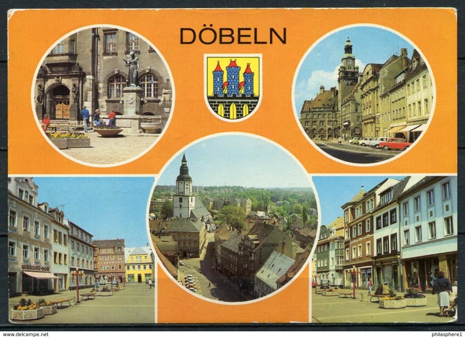(03209) Döbeln/ Mehrbildkarte Mit Wappen - Gel.  - DDR - Bild Und Heimat - Doebeln
