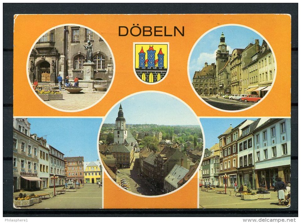 (03210) Döbeln/ Mehrbildkarte Mit Wappen - Gel.  - DDR - Bild Und Heimat - Doebeln