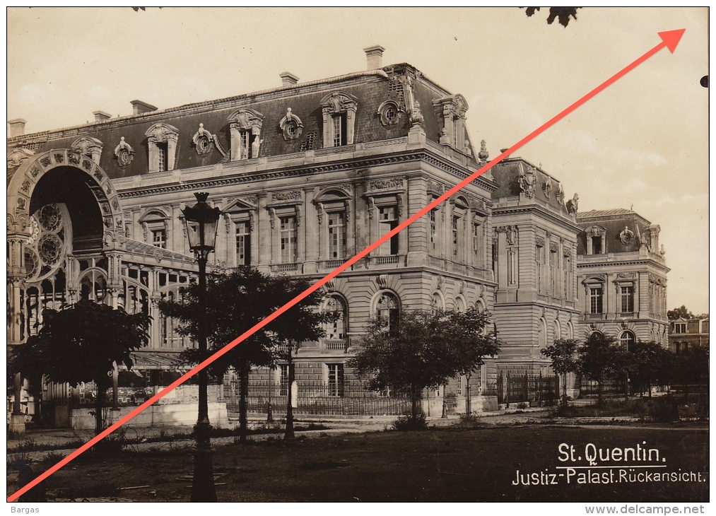 Belle Photo Guerre 14-18 Saint Quentin Aisne Palais De Justice - War, Military