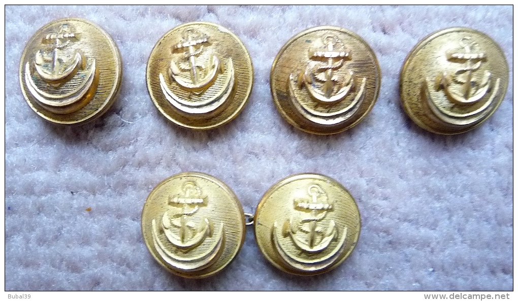 BOUTONS ( 6 ) 21 Mm Pour Uniforme D´Administrateur Des Colonies - Buttons