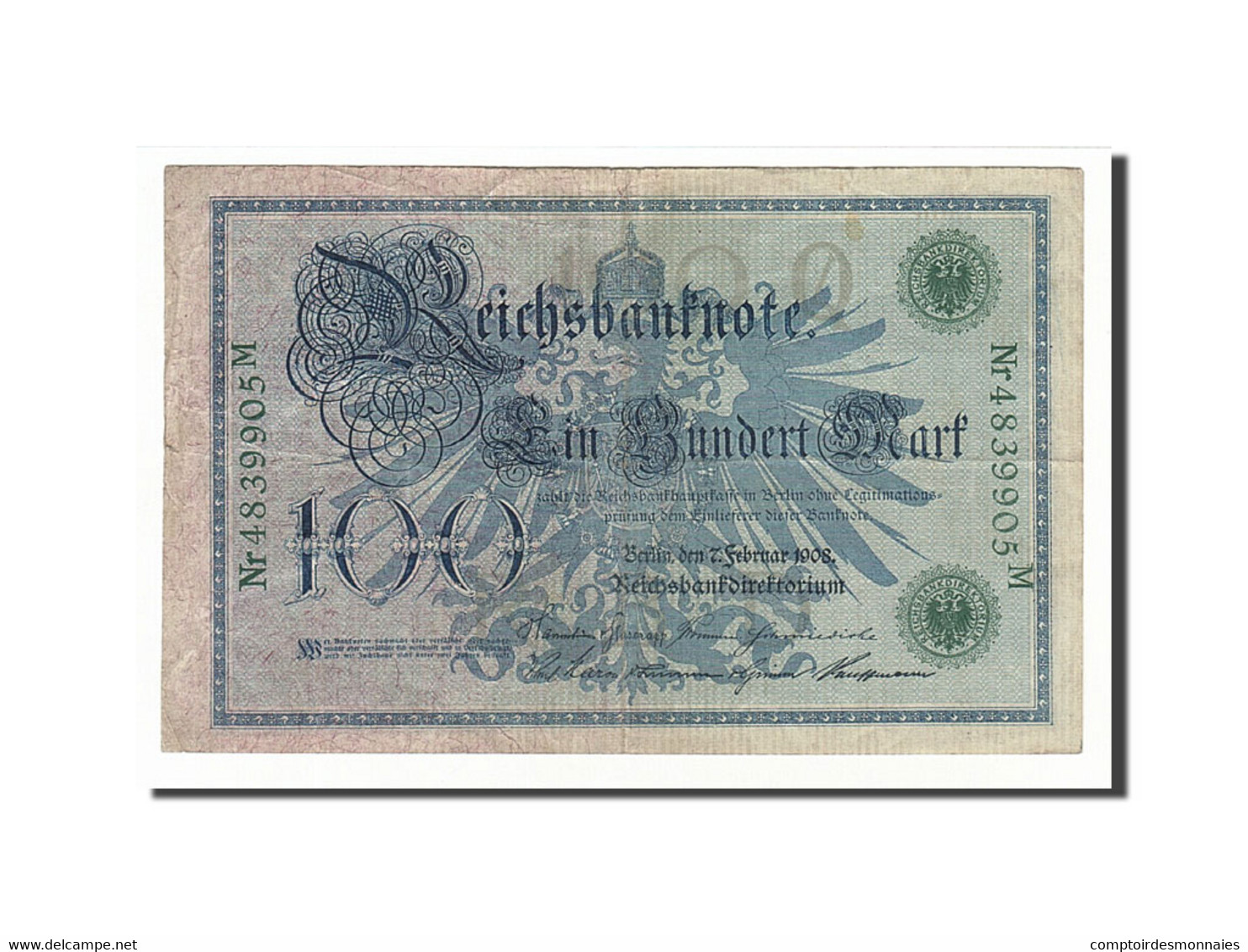 Billet, Allemagne, 100 Mark, 1908, 1908-02-07, KM:34, TB+ - 100 Mark