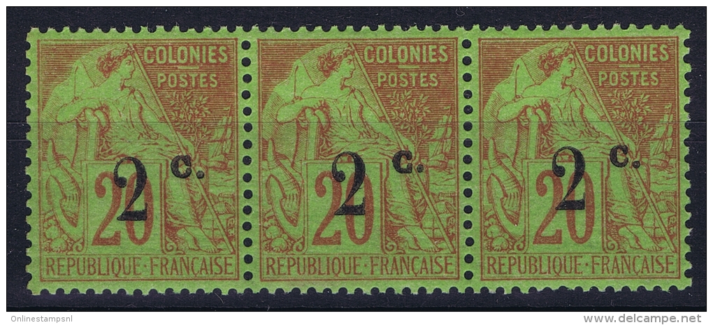 Reunion: Yv Nr 45 Type I, MNH/**/postfrisch/neuf  Bande De 3 - Neufs