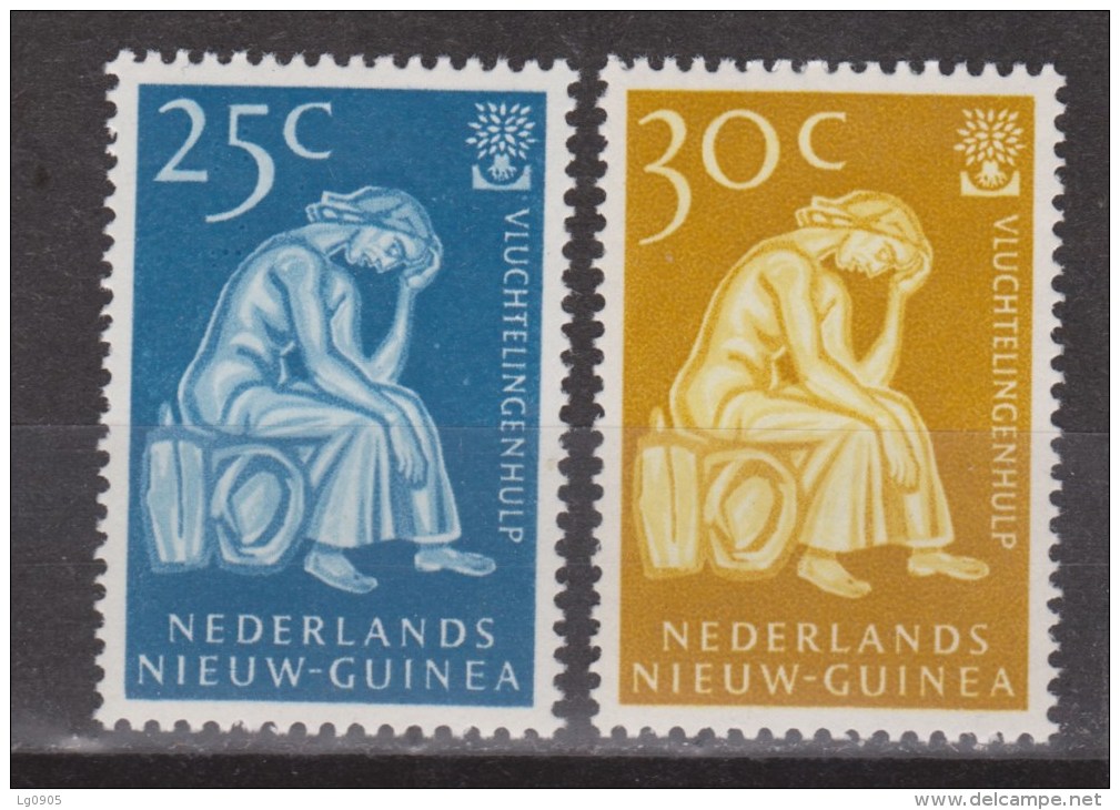 Nederlands Nieuw Guinea Dutch New Guinea 61 - 62 MLH ; Vluchtelingen Zegels, Stamps Refugees 1960 - Netherlands New Guinea