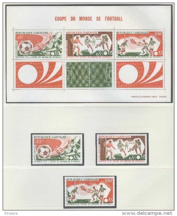 GABON Perforated Set And Block Mint Without Hinge - 1974 – Germania Ovest