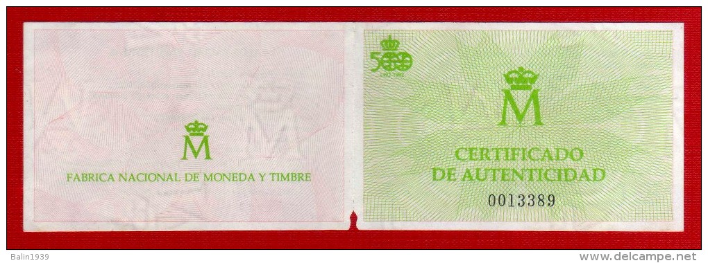 1992 - España - V Centenario Del Descubrimiento De America - Serie IV - FDC - 026 - Ctº 0013389 - 10 000 Pesetas