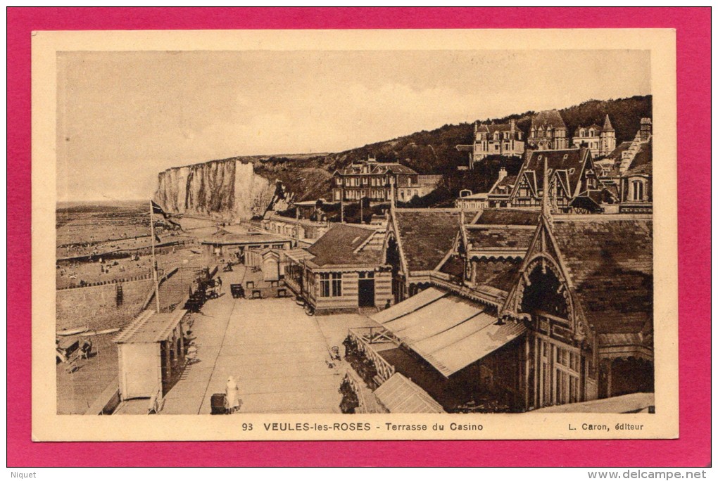 76 SEINE-MARITIME VEULES-les-ROSES, Terrasse Du Casino, Falaises, (L. Caron) - Veules Les Roses