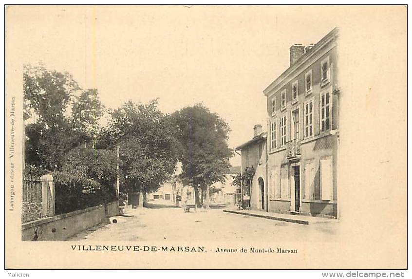 - Landes - Ref - A241- Villeneuve De Marsan - Avenue De Mont De Marsan - Pourtour Cadre - Carte Bon Etat - - Villeneuve De Marsan