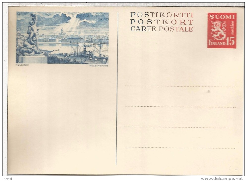 FINLANDIA ENTERO POSTAL HELSINKI ARTE BARCO PUERTO - Entiers Postaux