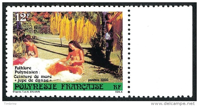 POLYNESIE 1986 - Yv. 265 ** TB Bdf  Cote= 1,10 EUR - Folklore : Jupe De Danse ..Réf.POL22401 - Ungebraucht