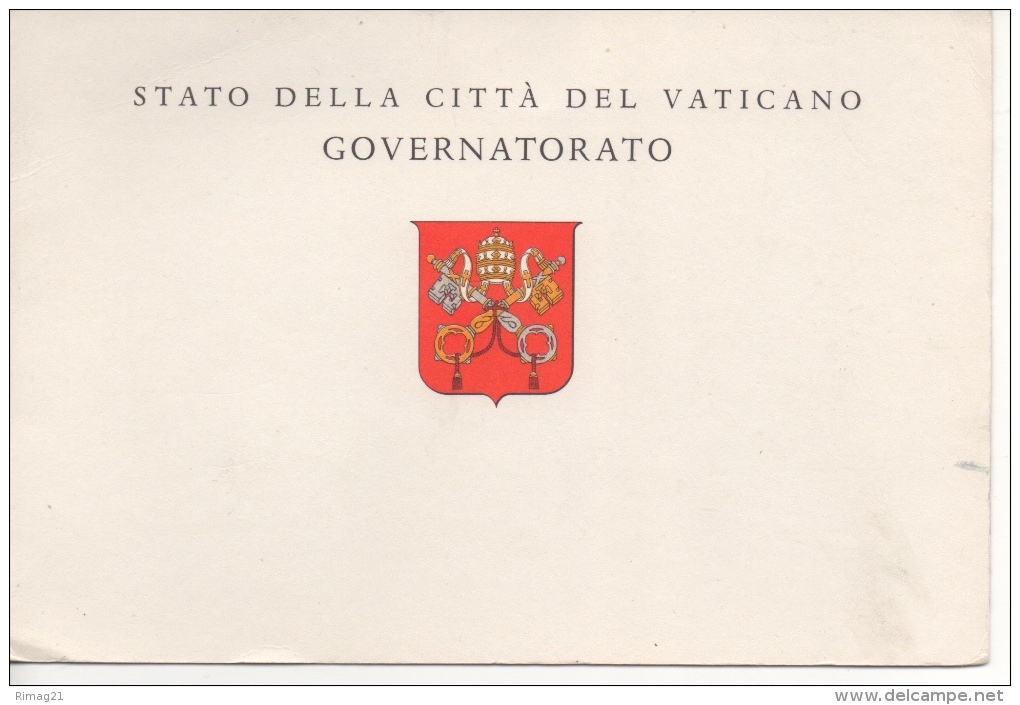 Stato Della Città Del Vaticano Governatorato - Variétés & Curiosités