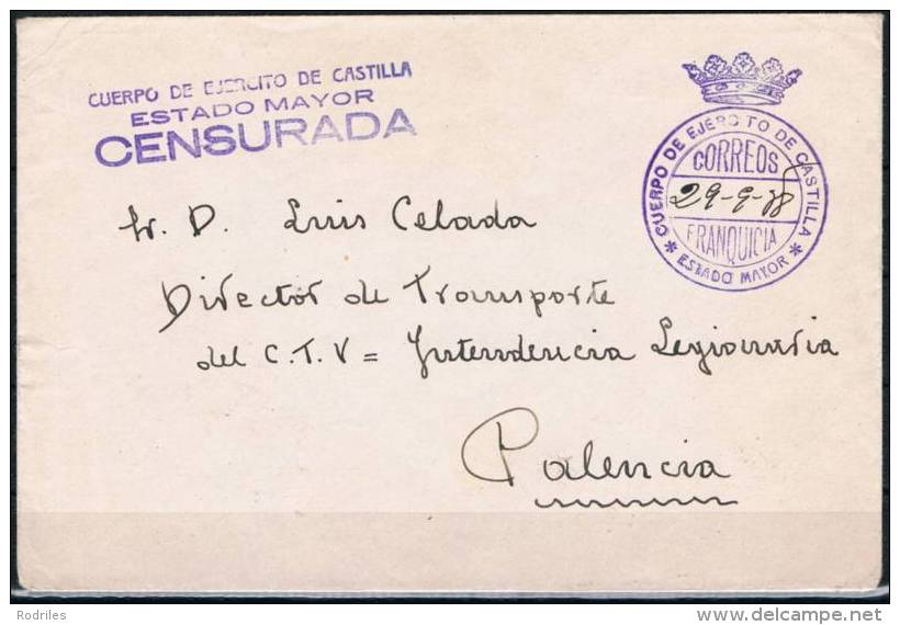 1938.- A PALENCIA - Cartas & Documentos