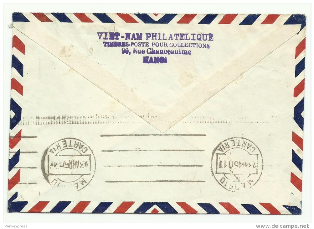 PA N° 48 Sur Lettre De Hanoï Nord Vietnam Du 15 Avril 1950 - Poste Aérienne