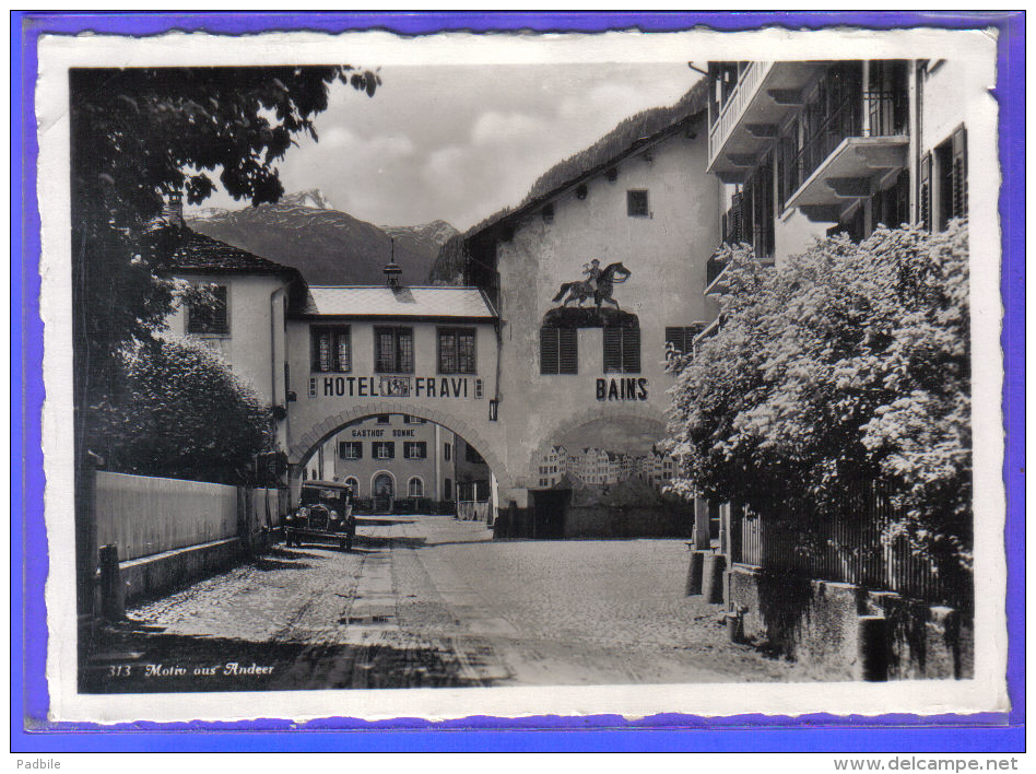 Carte Postale Suisse  Motiv Aus Andeer  Hotel Fravi Gasthof Sonne Trés Beau Plan - Andeer