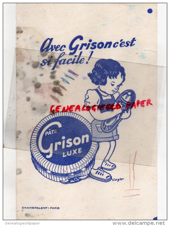 BUVARD PATE GRISON - ENFANT CIRAGE CHAUSSURES - ILLUSTRATEUR COZIER- CHAMBRELENT PARIS - Chaussures