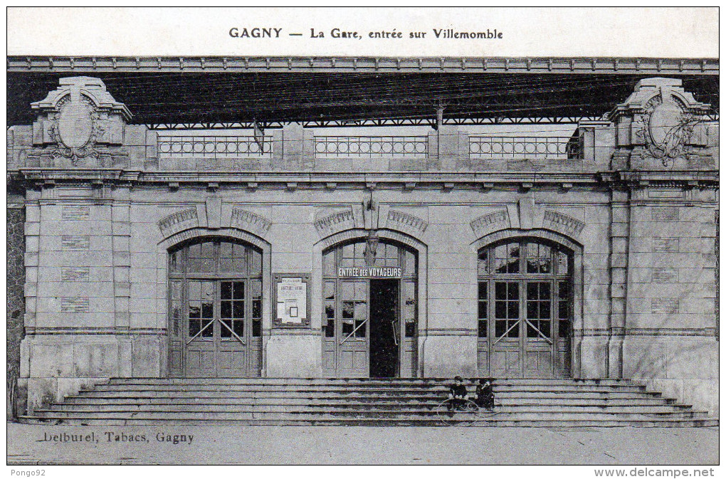 Cpa La Gare De GAGNY, Entrée Sur VILLEMOMBLE, Enfants Aux Cerceaux (51.86) - Gagny