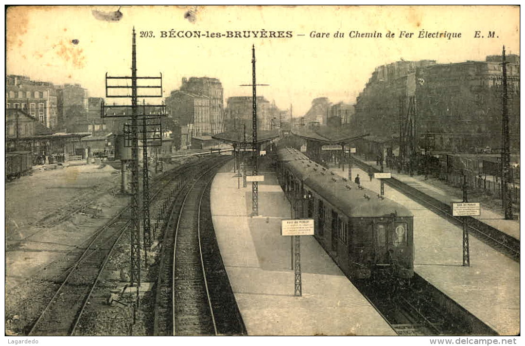 BECON LES BRUYERES GARE DU CHEMIN DE FER ELECTRIQUE - Autres & Non Classés