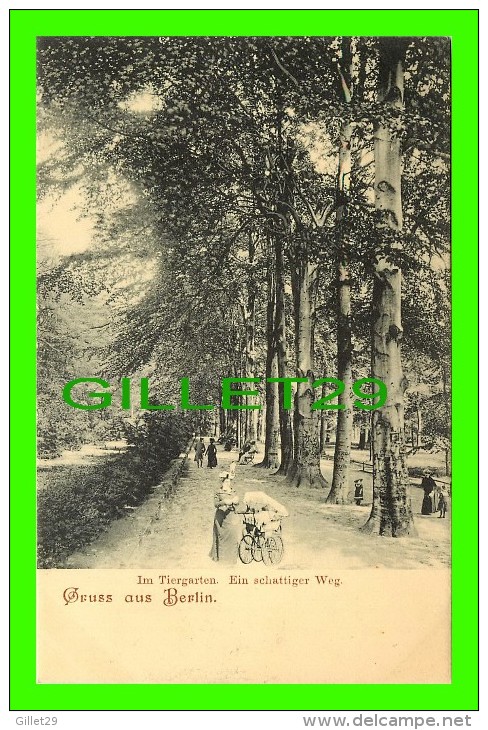 TIERGARTEN - GRUSS AUS BERLIN - EIN SCHATTIGER WEG, 1900 - ANIMATED - UNDIVIDED BACK - MINT CONDITION - Dierentuin