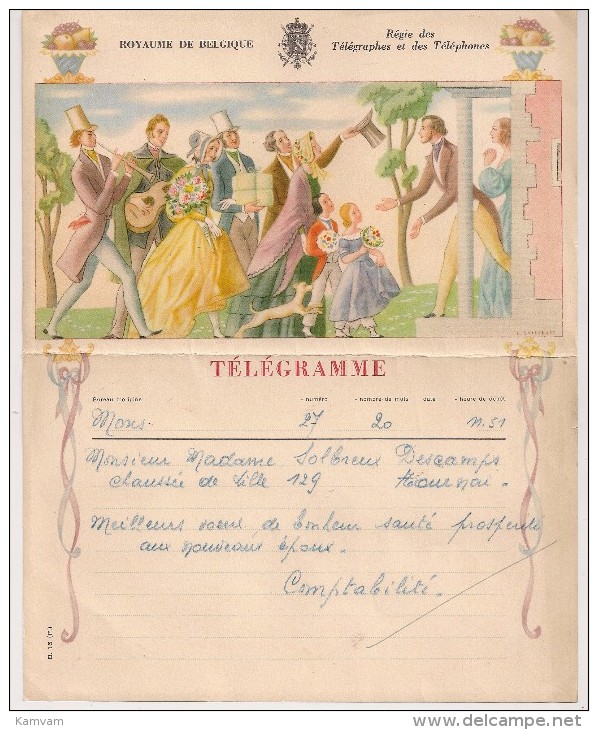 BELGIE BELGIQUE TELEGRAM TOURNAI - Telegrams