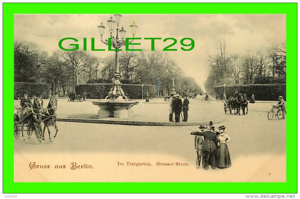 TIERGARTEN - GRUSS AUS BERLIN - GROSSER STERN, 1900 - ANIMATED - UNDIVIDED BACK - MINT CONDITION - Dierentuin