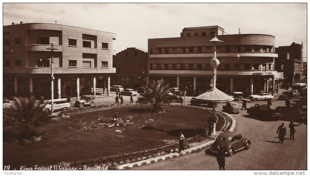 ALTE POSTKARTE KING FAISAL II SQUARE BAGHDAD Bagdad Irak Iraq Car Auto VW Käfer Postcard Cpa Ansichtskarte AK - Iraq