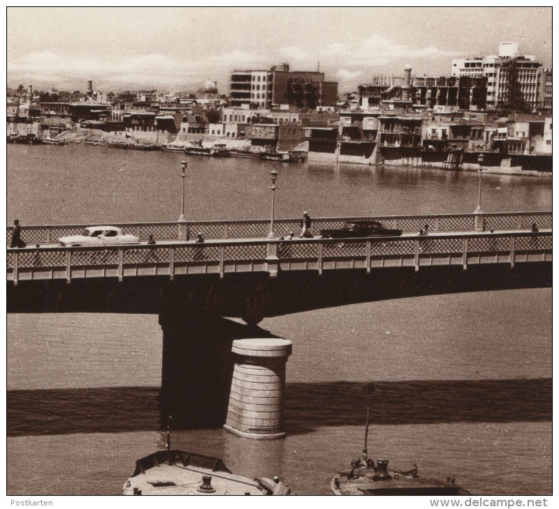ALTE POSTKARTE RIVER VIEW BAGHDAD Bagdad Irak Iraq Brücke Bridge Pont Auto Autos Car Cars Postcard Cpa Ansichtskarte AK - Iraq