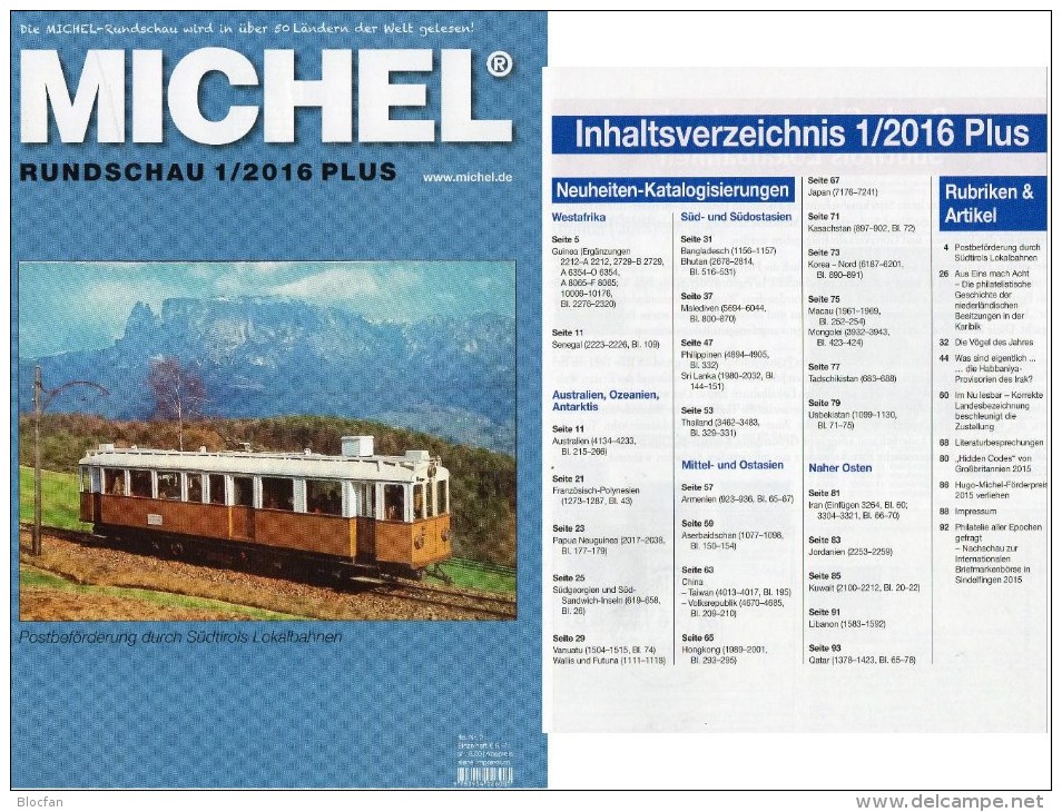 MICHEL Briefmarken Rundschau 1/2016-plus Neu 6€ New Stamps World Catalogue / Magacine Of Germany ISBN 978-3-95402-600-5 - Sonstige & Ohne Zuordnung