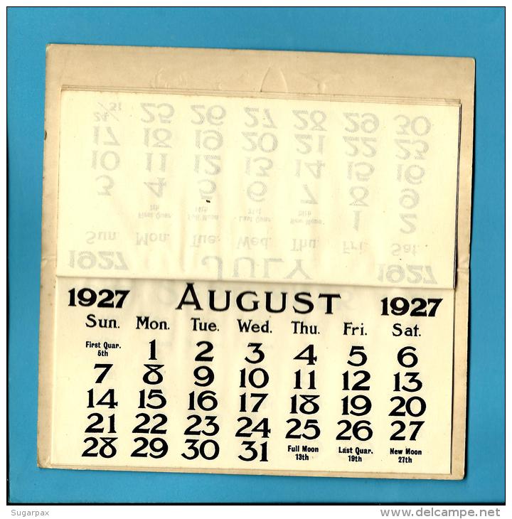 1927 Pocket Calendar -  Carimbo Avença De Sello - Inspecção De Finanças Do  Districto De Lisboa Portugal - 6 Scans - Petit Format : 1921-40