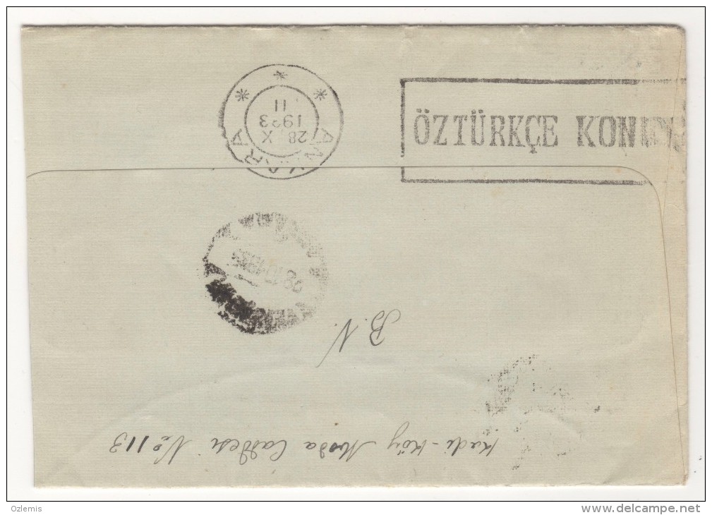 TURQUIE,TURKEI,TURKEY ISTANBUL TO ANKARA 1933  COVER - Other & Unclassified