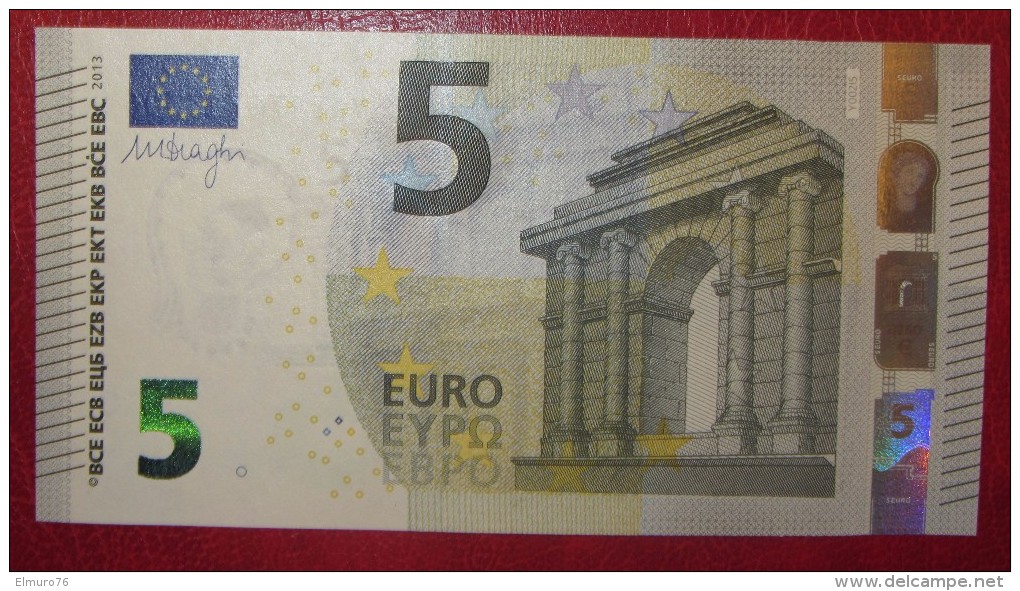 5 EURO Y002I5 DRAGHI GREECE SERIE YA Perfect UNC - 5 Euro