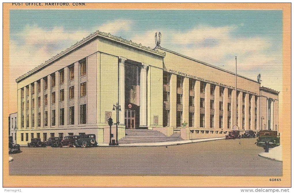 CPA-1939-USA-CONNECTICUT-HARTFORD-POST OFFICE-TBE - Hartford