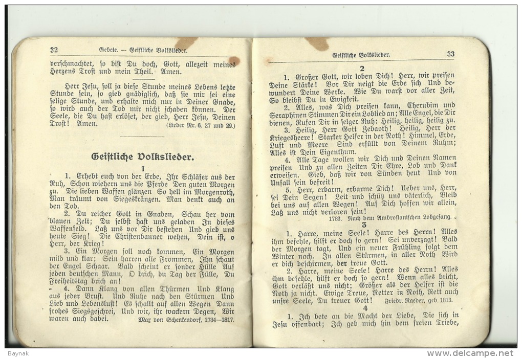 DEUTSCHLAND   --  FELDGESANGBUCH  --  FUR DIE EVANGELISCHEN MANNSCHAFTEN DES HEERES  --   1897  --  36 PAGES, KOMPLET - Sonstige & Ohne Zuordnung