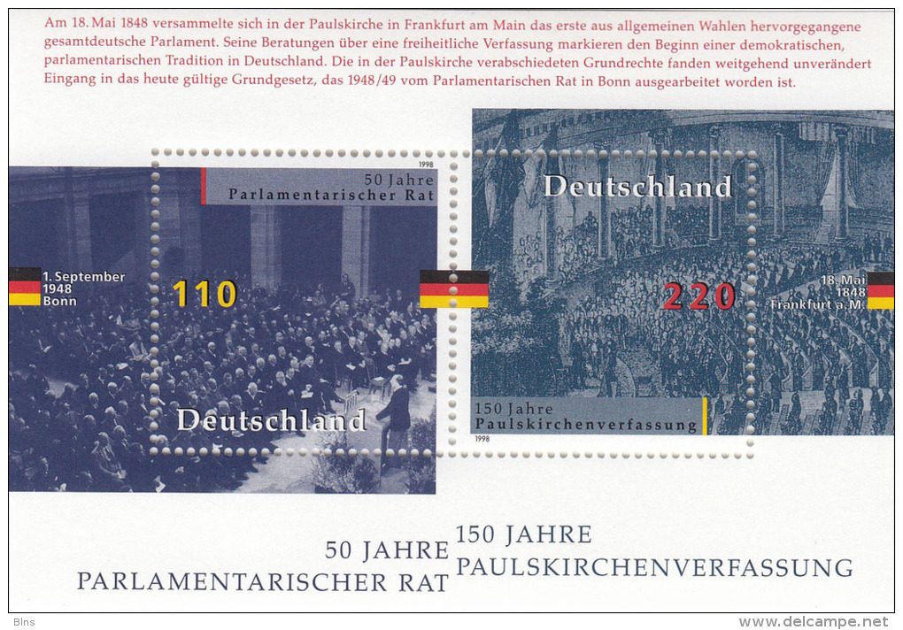 Sheet Deutschland 1998 **/MNH - Autres & Non Classés