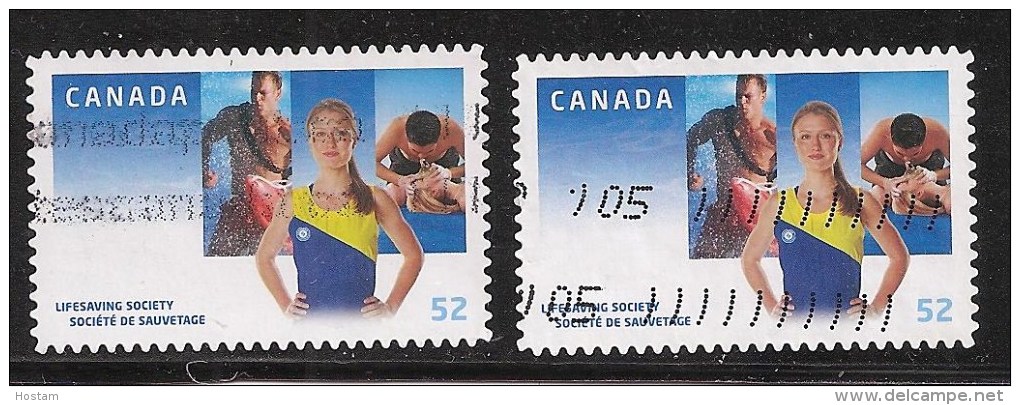 CANADA ,2008,   USED # 2282 & 2282i  ,LIFESAVING  , Sauveteuses , Natation - Francobolli (singoli)
