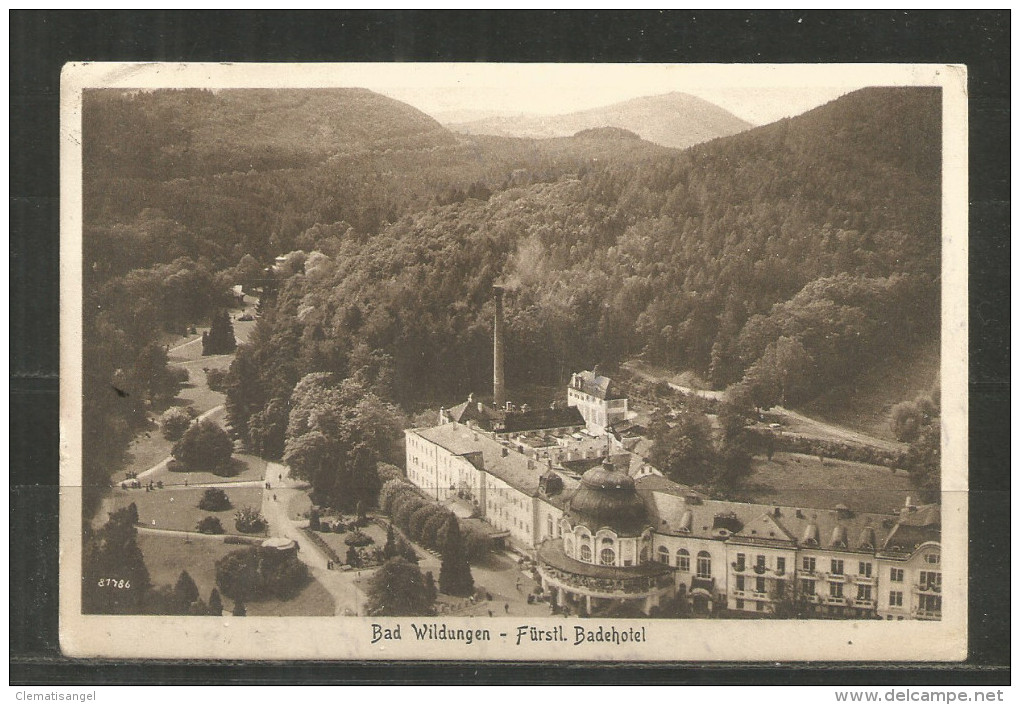 10c * BAD WILDUNGEN * FÜRSTLICHES BADEHOTEL * 1918 MIT 7 EINHALB PFENNIG MARKE **!! - Bad Wildungen