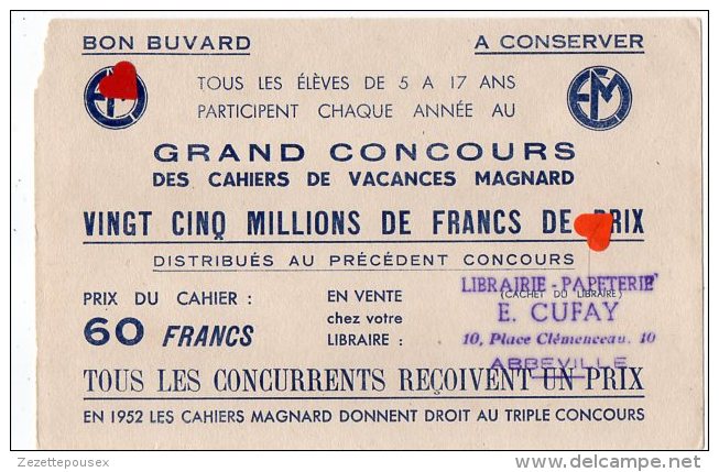 Xx143-ZE-BUVARD-ABBEVILLE-Librairie-Grand CONCOURS Des Cahiers De Vacances MAGNARD - C
