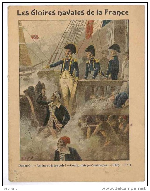 COUVERTURE CAHIER LES GLOIRES NAVALES DE LA FRANCE N°14 DUPERE AMENE OU JE TE COULE - Autres & Non Classés