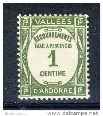 Andorra Timbre Taxe 1935 N. 16 MVLH Catalogo € 4,25 - Unused Stamps